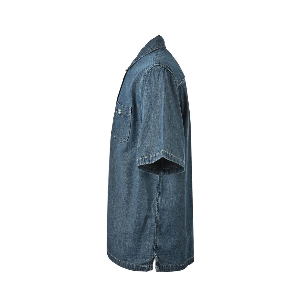 Celine Arc de Triomphe embroidered denim short-sleeved shirt