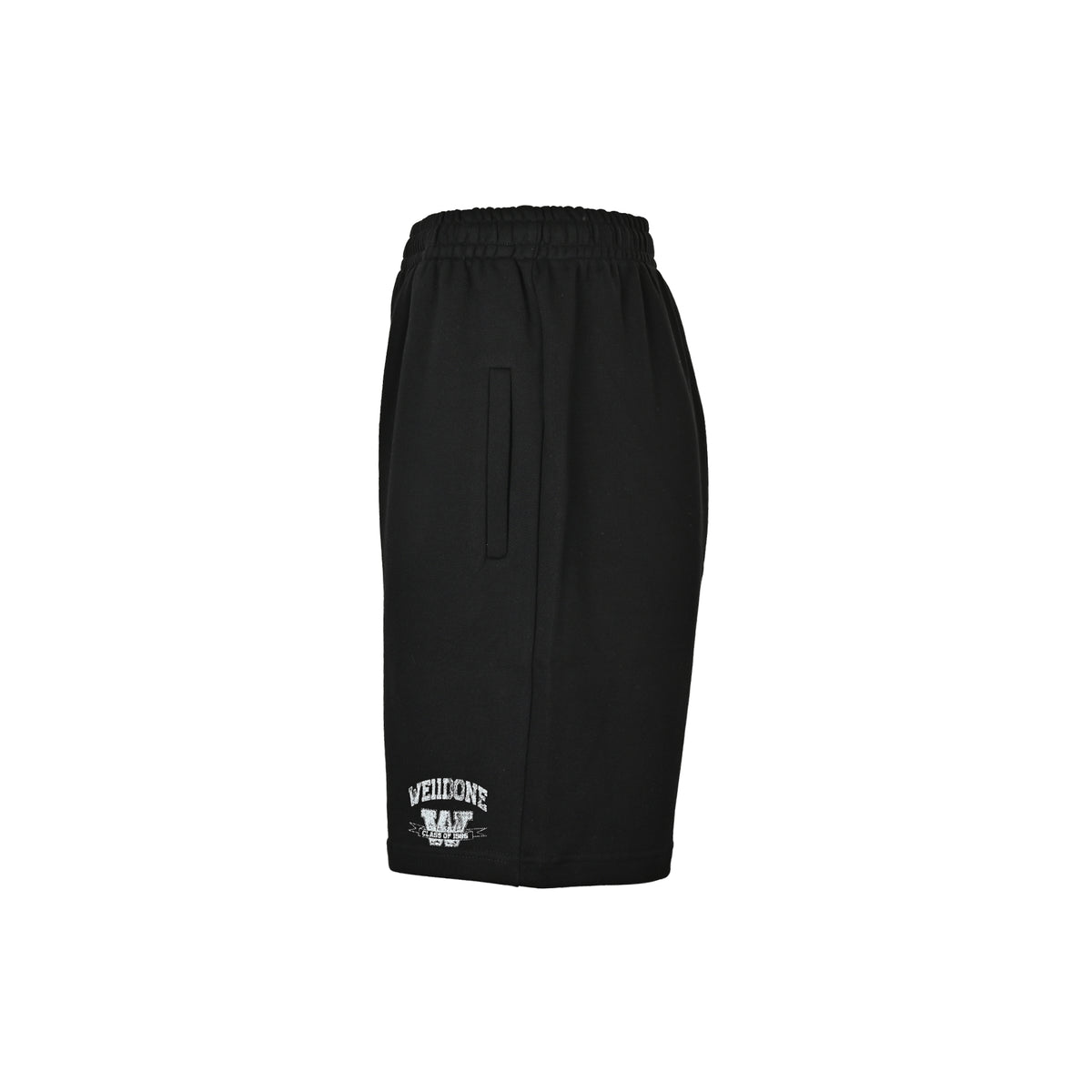 We11 Done logo pattern elastic waist shorts