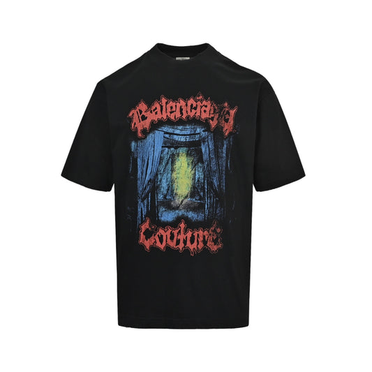 Balenciaga art print washed short sleeves