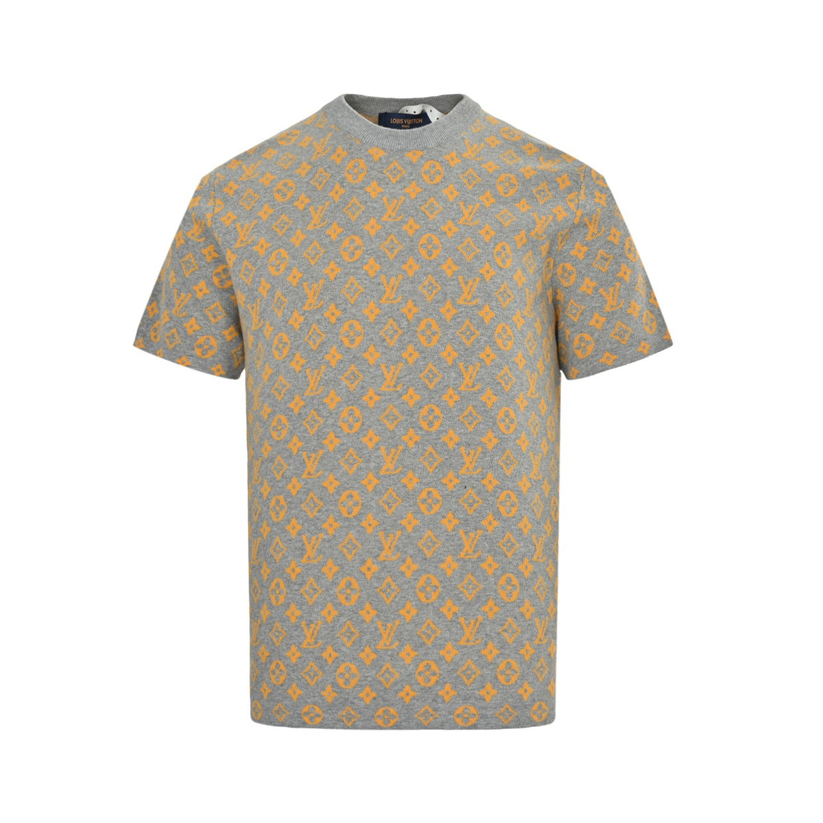 Louis Vuitton all over printed dark pattern old flower jacquard knitted short sleeves