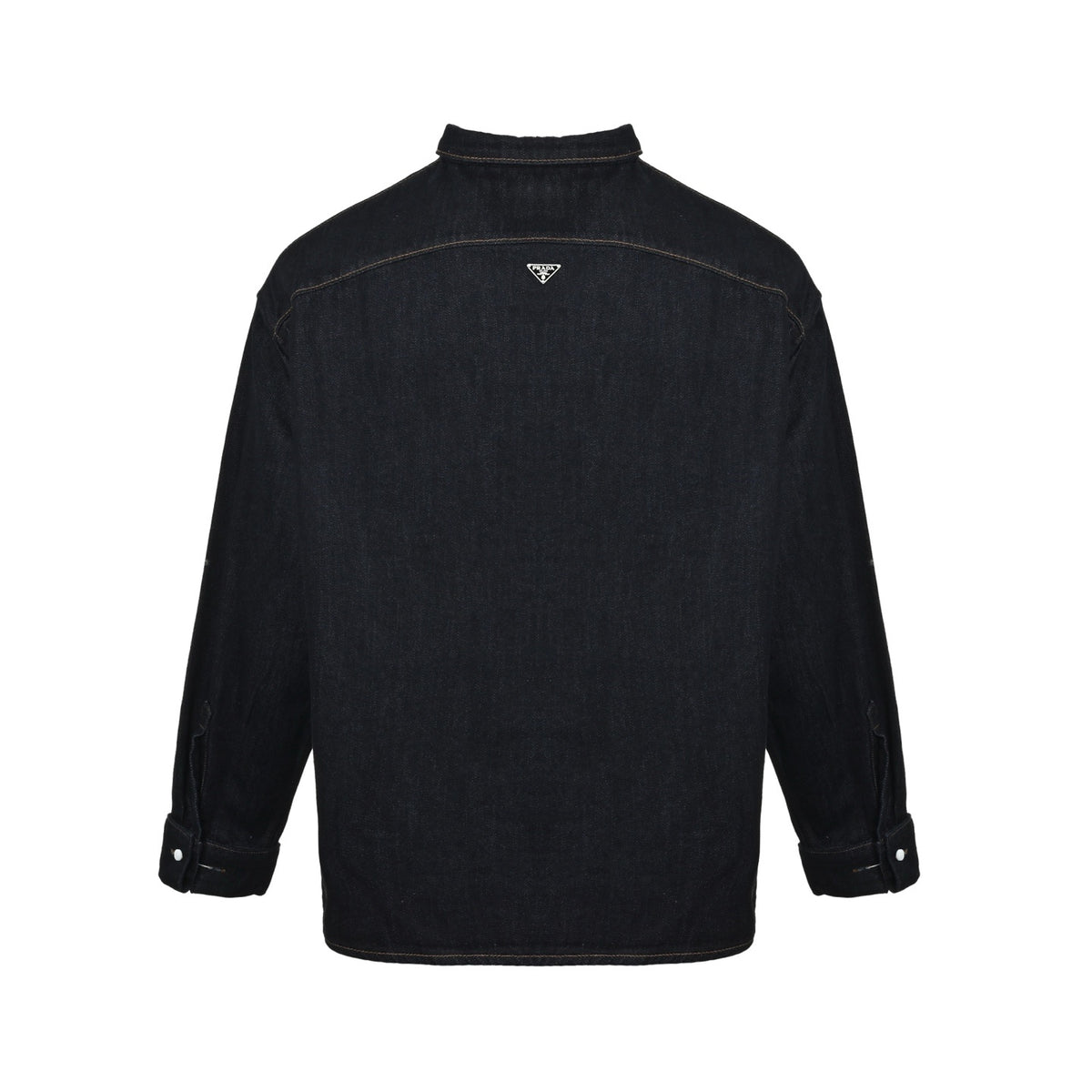 Prada 25Fw denim shirt jacket with small label on the back