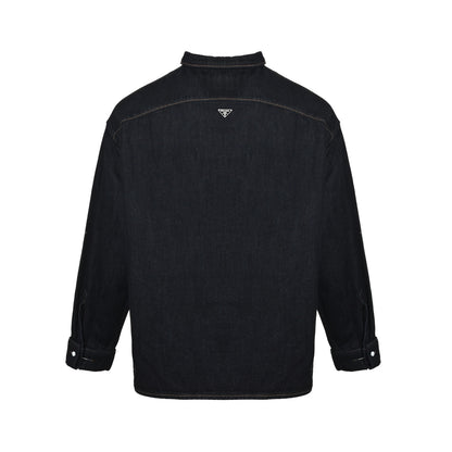 Prada 25Fw denim shirt jacket with small label on the back