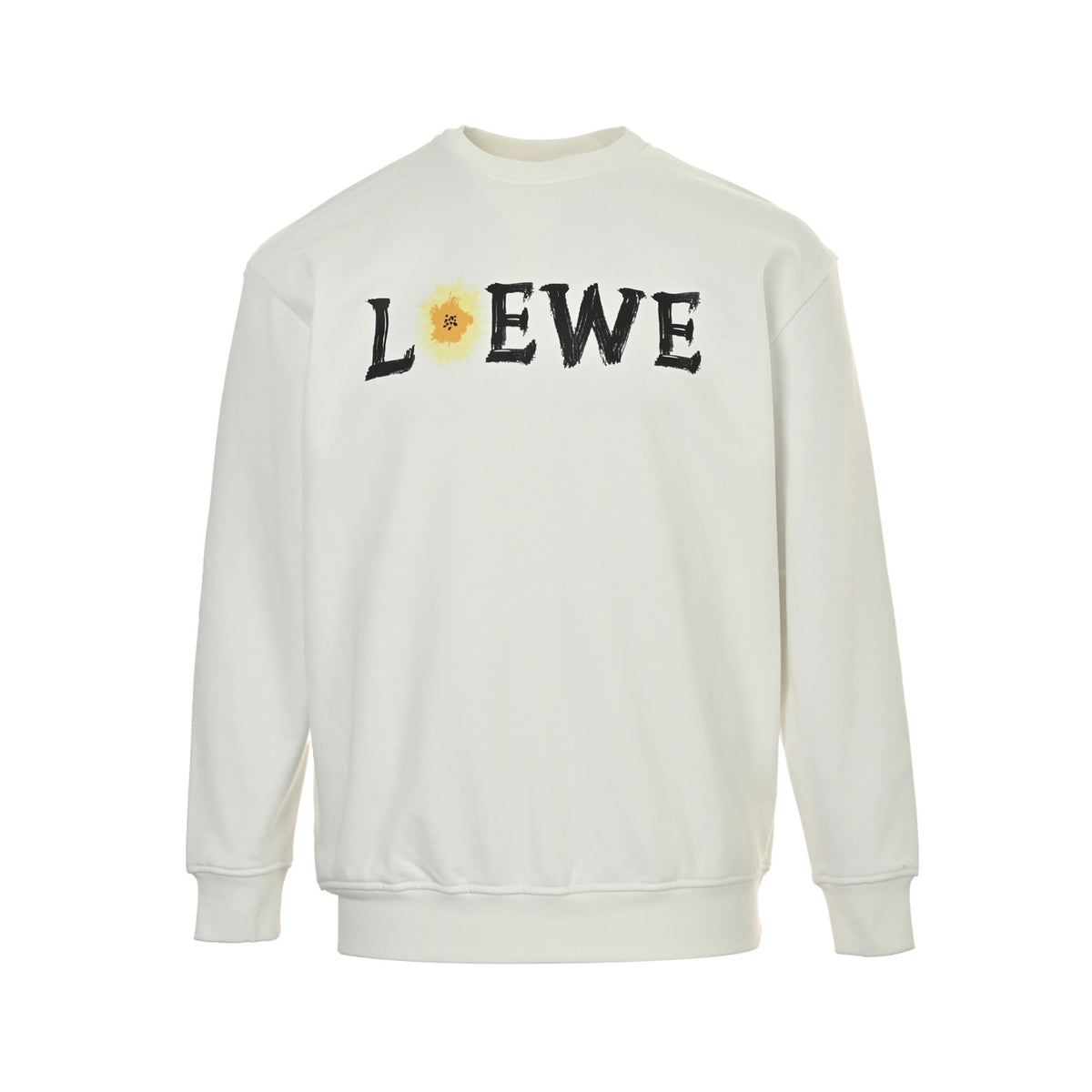 Loewe/Luoyiwei 25Fw daisy logo print crew neck sweatshirt