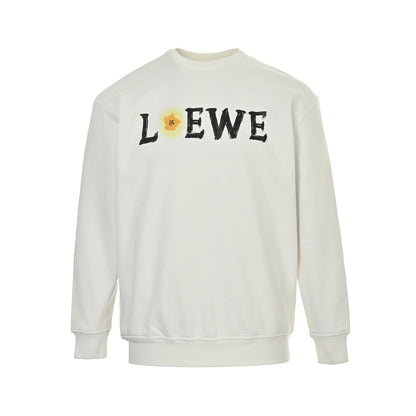 Loewe/Luoyiwei 25Fw daisy logo print crew neck sweatshirt