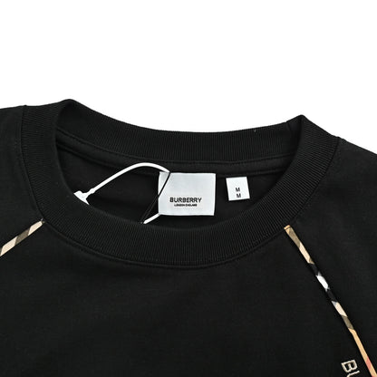 Burberry 26ss side plaid stitching short sleeves