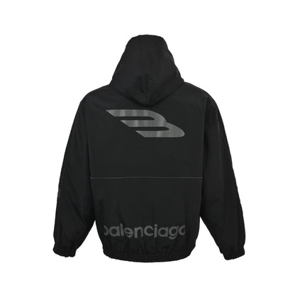 Balenciaga/Balanciaga reflective logo parka hooded jacket