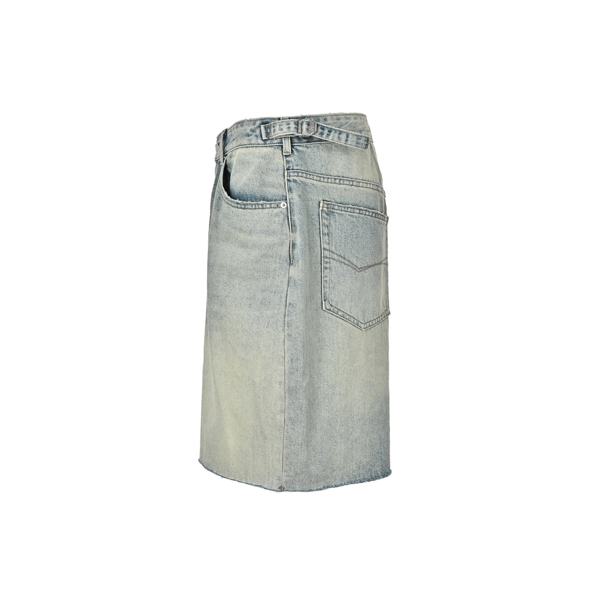 Balenciaga 24ss distressed tassel hem denim shorts