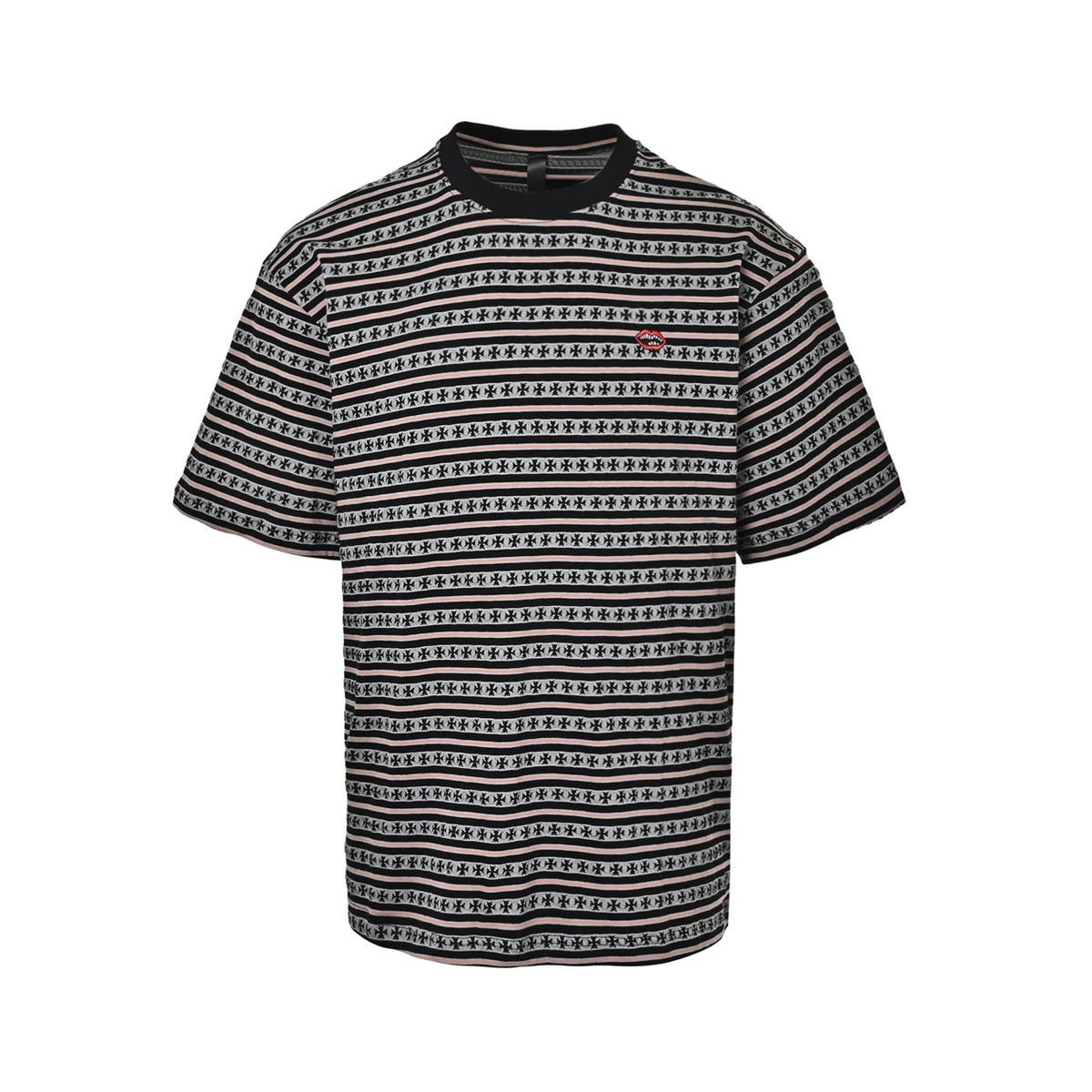 Chrome Hearts Cross Striped Short Sleeves