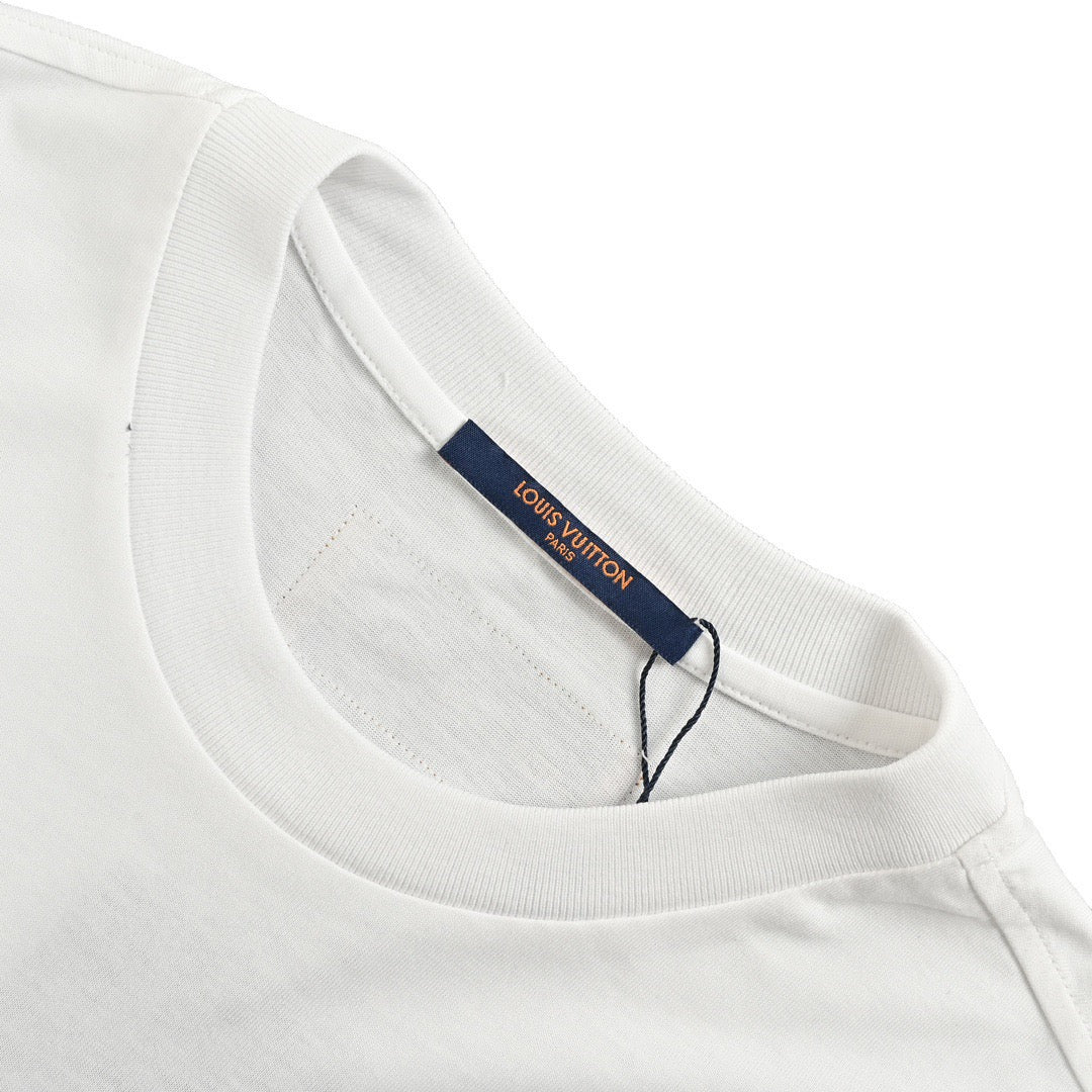 Louis Vuitton 24ss embroidered three-letter short sleeves