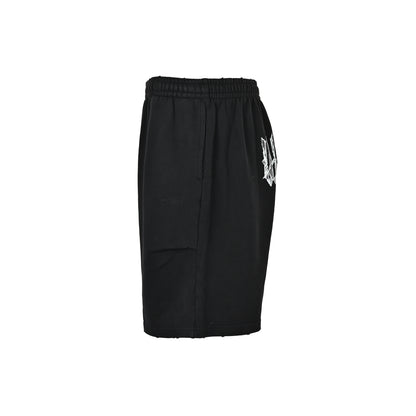 We11 Done gothic lettering printed loose shorts