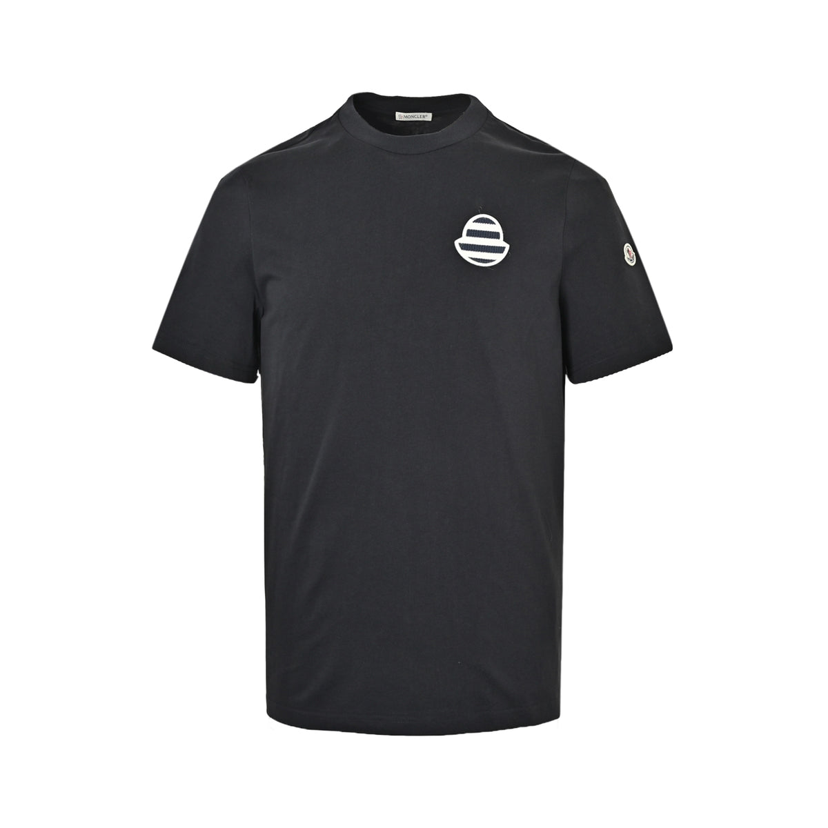 Moncler/Mask 26ss striped logo embroidered short sleeves