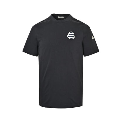 Moncler/Mask 26ss striped logo embroidered short sleeves