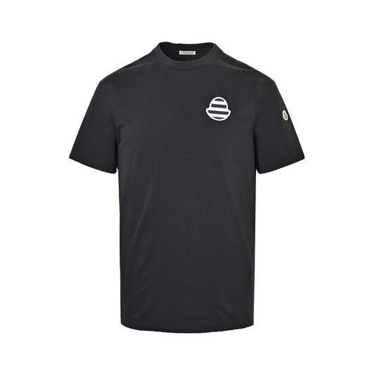 Moncler/Mask 26ss striped logo embroidered short sleeves