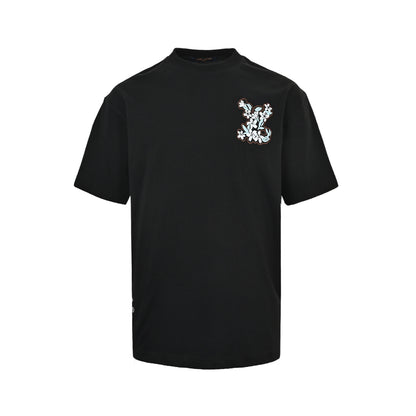 Louis Vuitton floral embroidered short sleeves