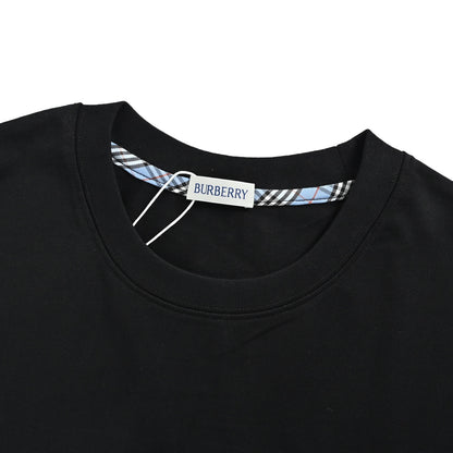 Burberry plaid patch letter embroidered short sleeves