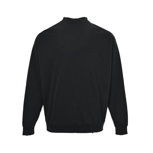 Balenciaga round neck sweatshirt with letter embroidery on the back neck