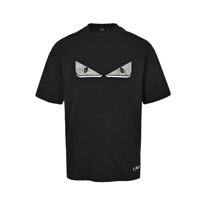 Fendi 26ss little monster gem eyes embroidered short sleeves