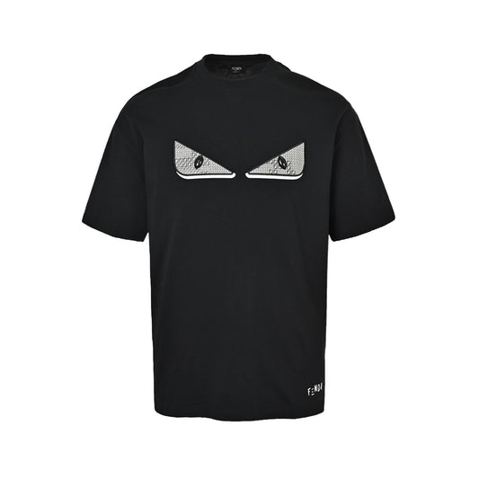 Fendi 26ss little monster gem eyes embroidered short sleeves
