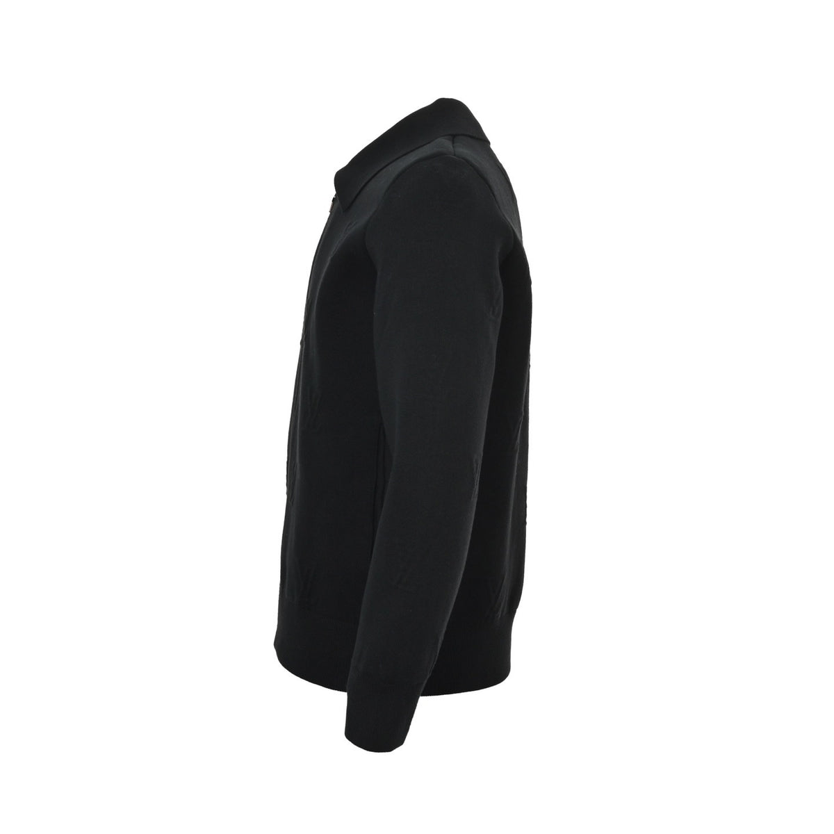 Louis Vuitton embossed letter logo zipper knitted lapel jacket