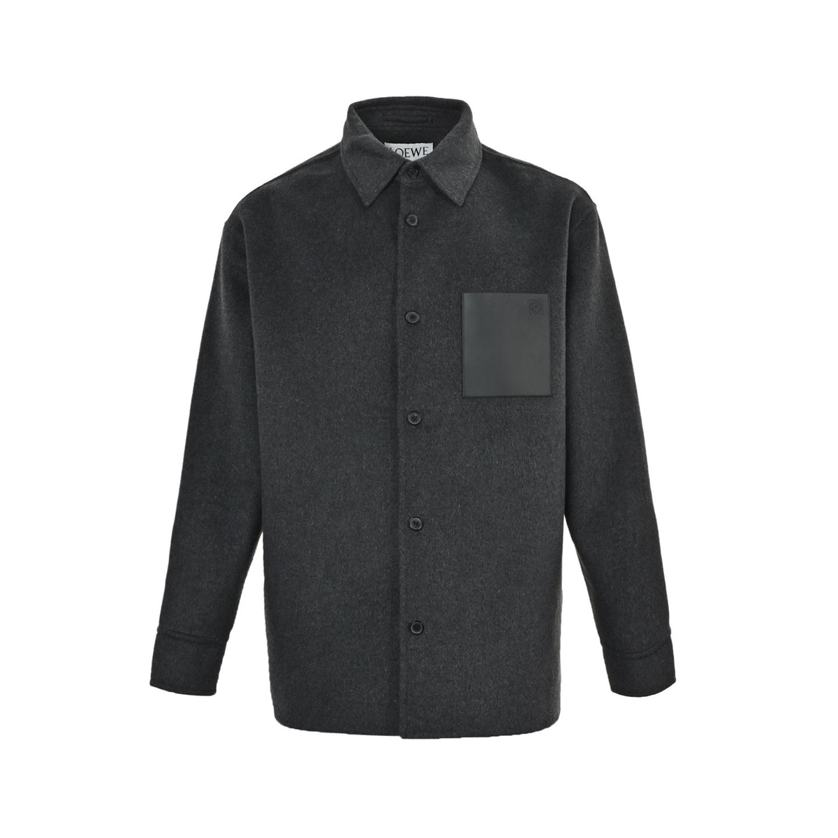 Loewe/Luo Yiwei leather pocket wool coat