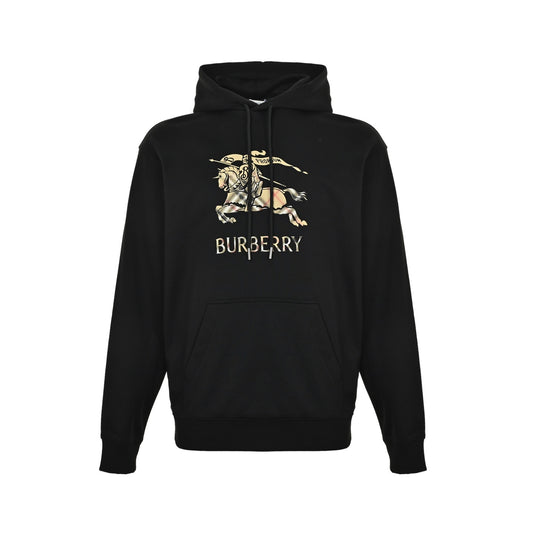Burberry war horse plaid gradient equestrian knight hooded sweatshirt