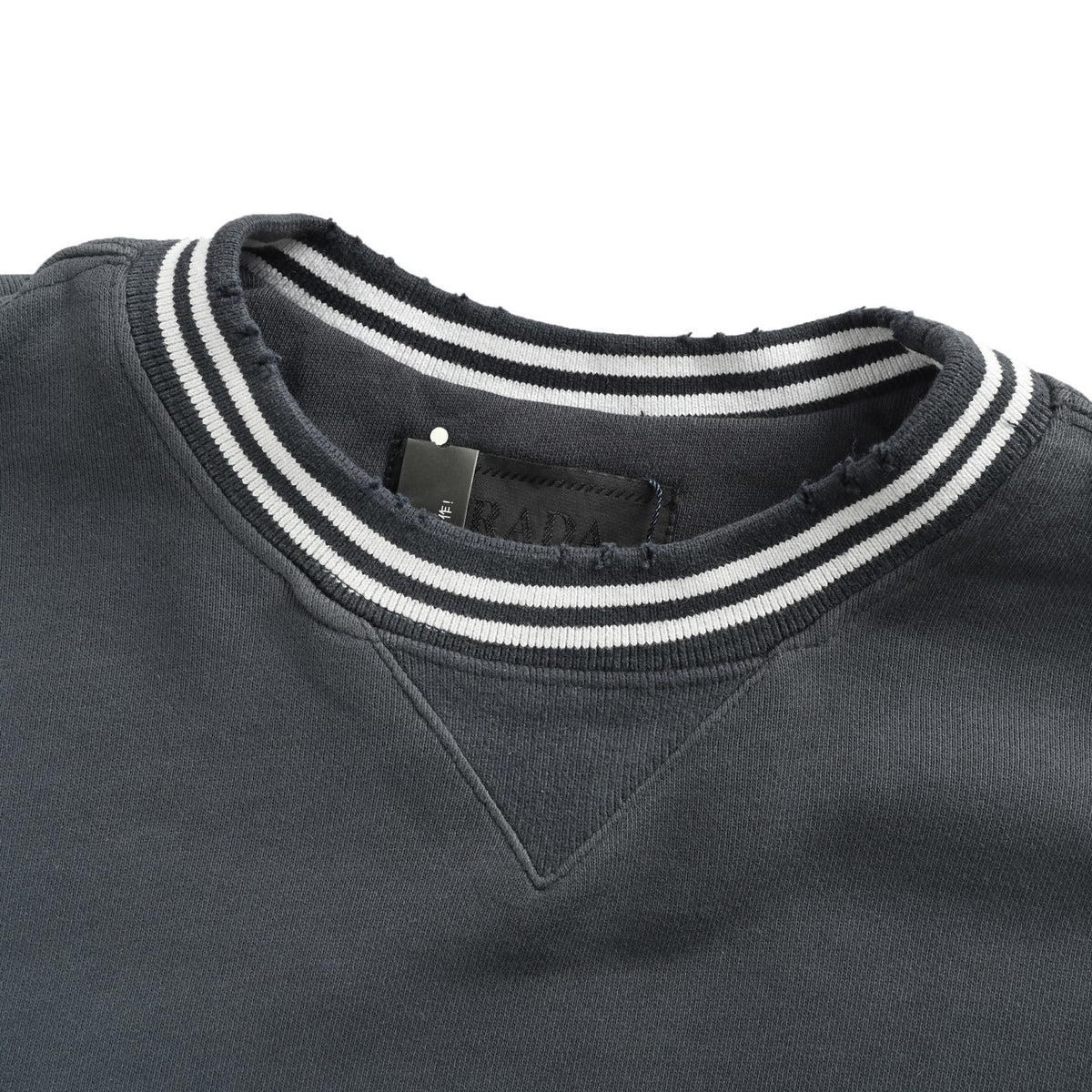 Prada gradient washed letter embroidered round neck sweatshirt