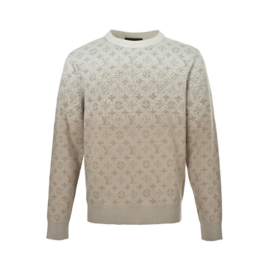 Louis Vuitton 25Fw old flower jacquard gradient round neck sweatshirt