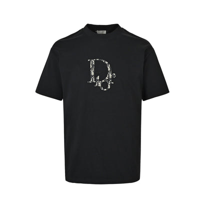 Dior patch letter logo embroidered short sleeves