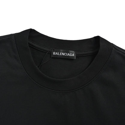 Balenciaga lock letter embroidered short sleeves