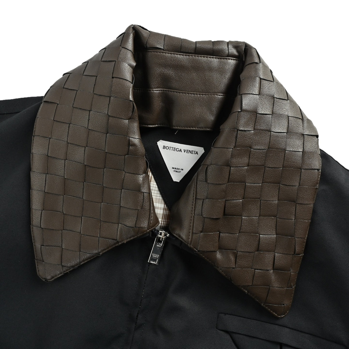 BOTTEGA VENETA/BV woven leather collar jacket