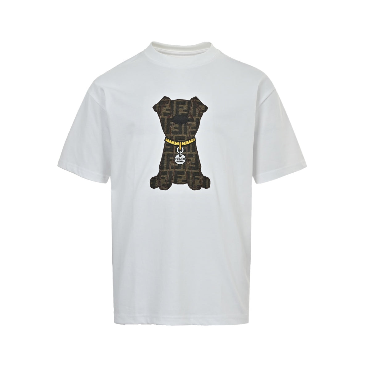 Fendi FF patch puppy embroidered short sleeves