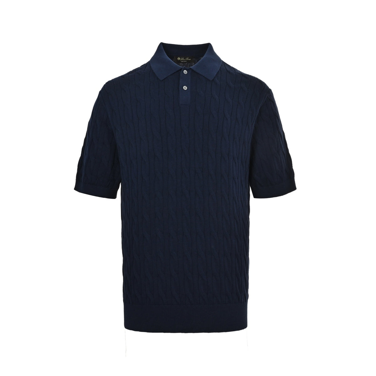 Loro Piana LP Cable Knit Polo Short Sleeve