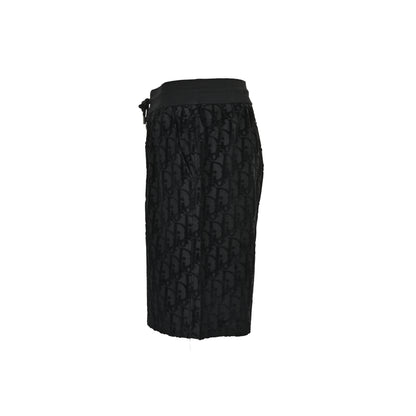 Dior 26ss flocked all-over printed old flower jacquard shorts
