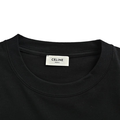 Celine spoof tape to cover up letter printed short sleeves