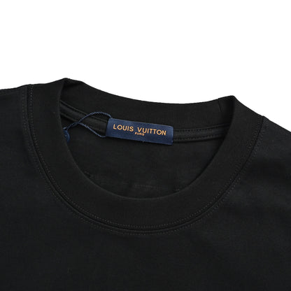 Louis Vuitton small label silicone printed letters round neck short sleeves