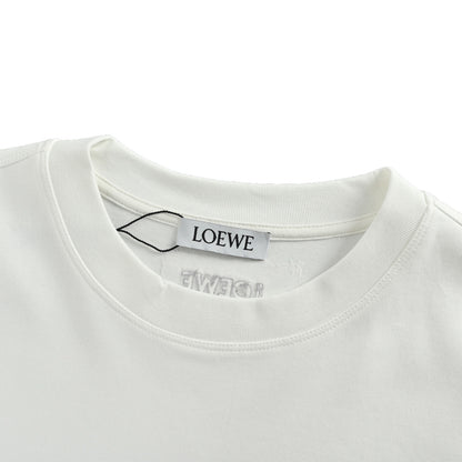Loewe/Loewei 25Fw long-sleeved T-shirt with contrasting embroidery of chest logo letters
