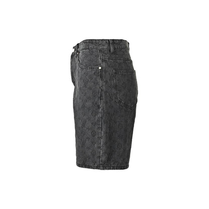Louis Vuitton 26ss dark pattern presbyopia suit denim shorts