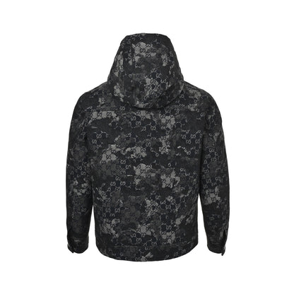 Gucci Double G splash ink hooded down jacket