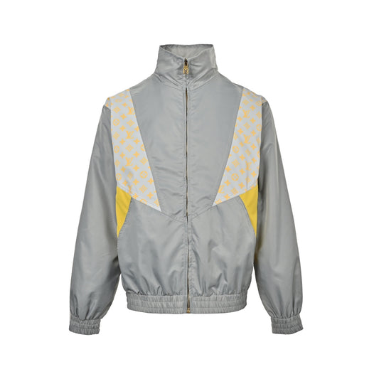 Louis Vuitton color-blocked stand-up collar zipper jacket