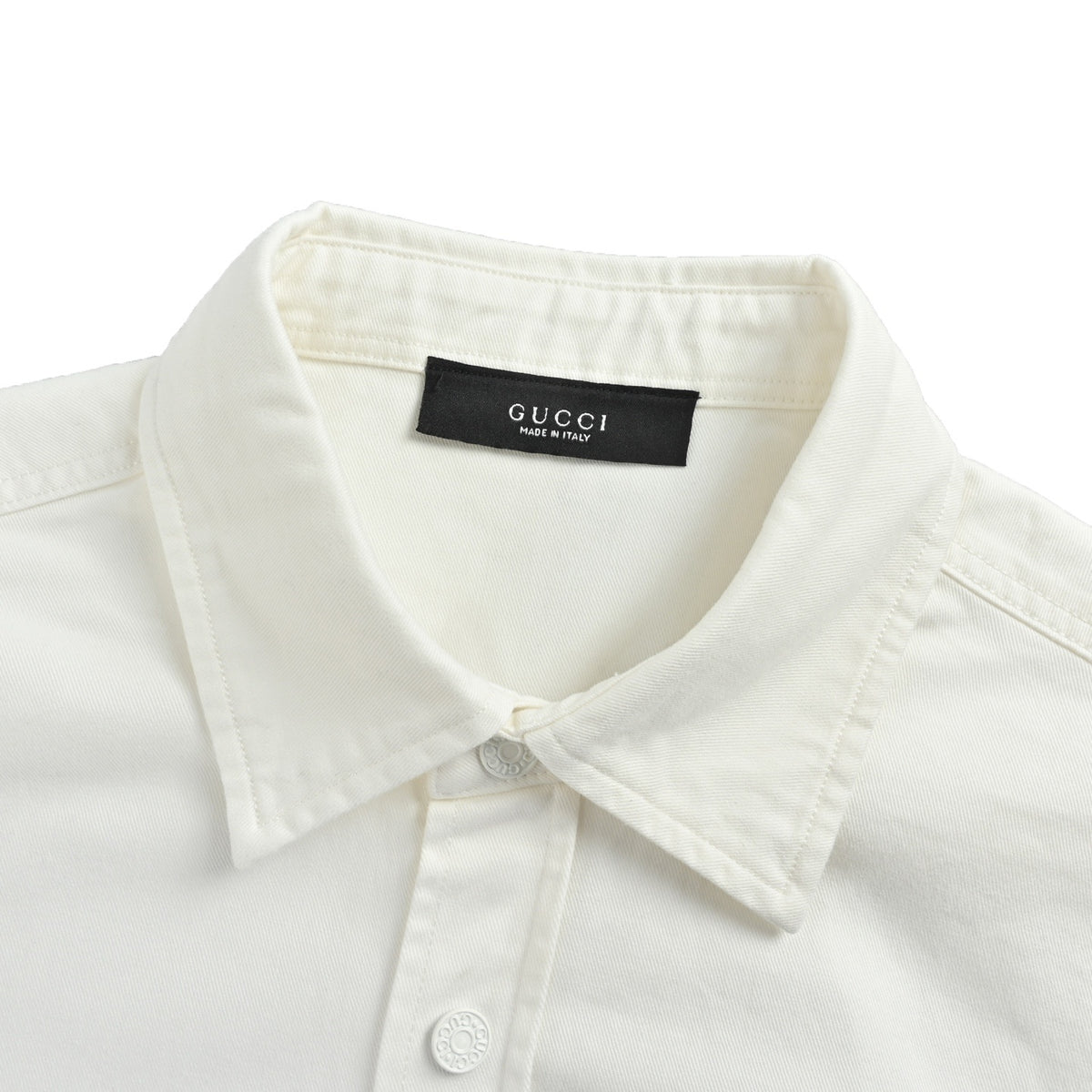 Gucci family crest embroidered long-sleeved shirt