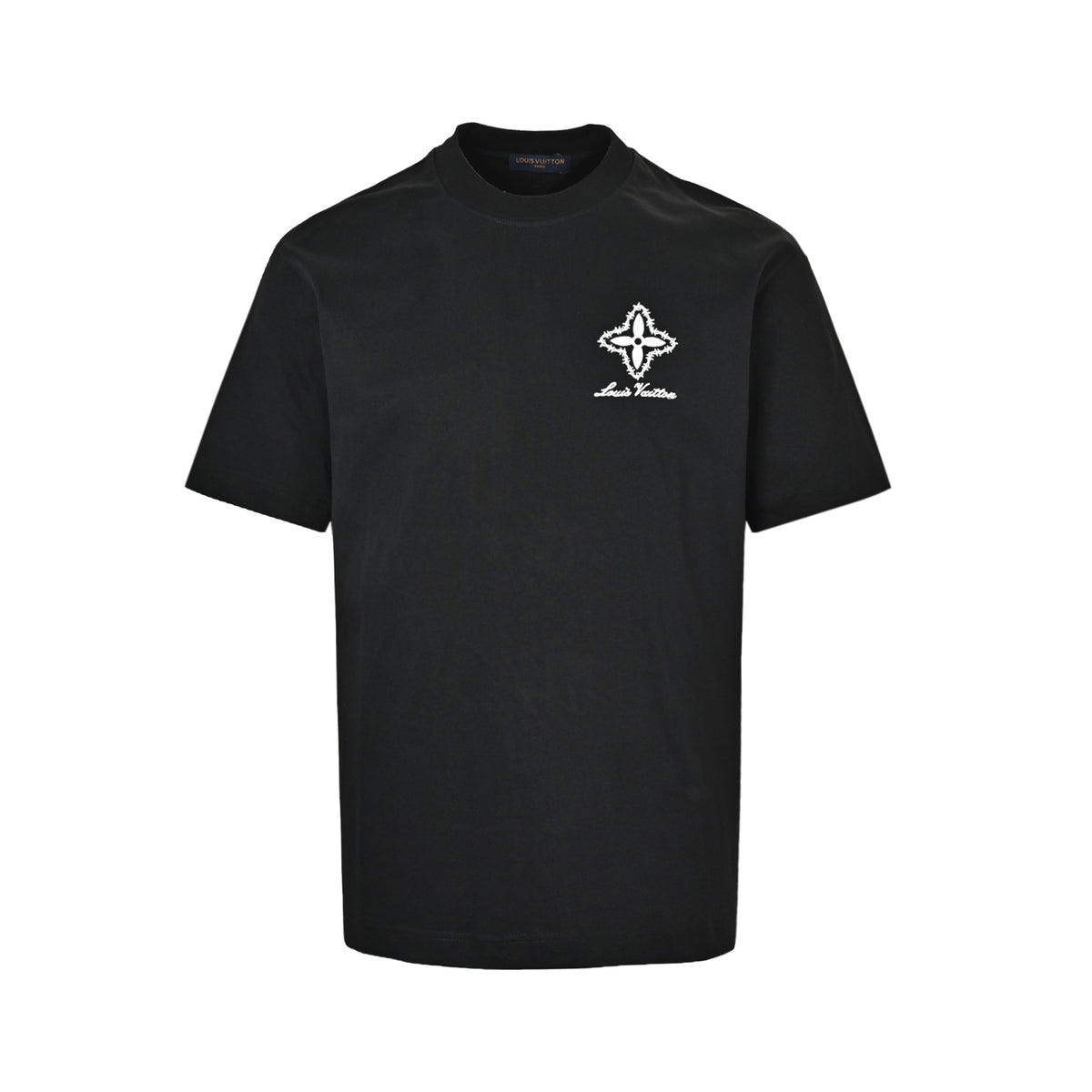 Louis Vuitton four-leaf clover old flower embroidery round neck short sleeves