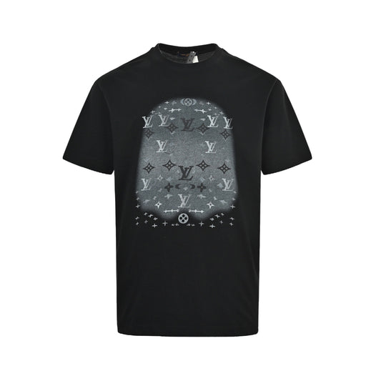 Louis Vuitton ink rendering printed decorative short sleeves