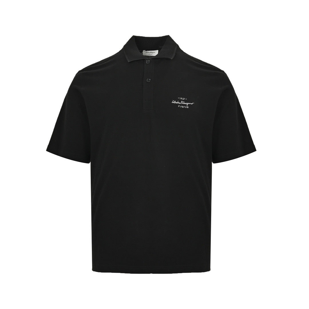 Ferragamo 24ss Polo short sleeves with embroidered letters on the chest