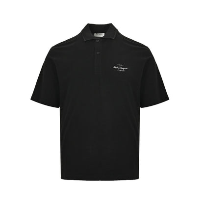 Ferragamo 24ss Polo short sleeves with embroidered letters on the chest