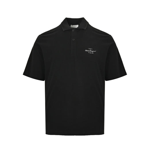 Ferragamo 24ss Polo short sleeves with embroidered letters on the chest