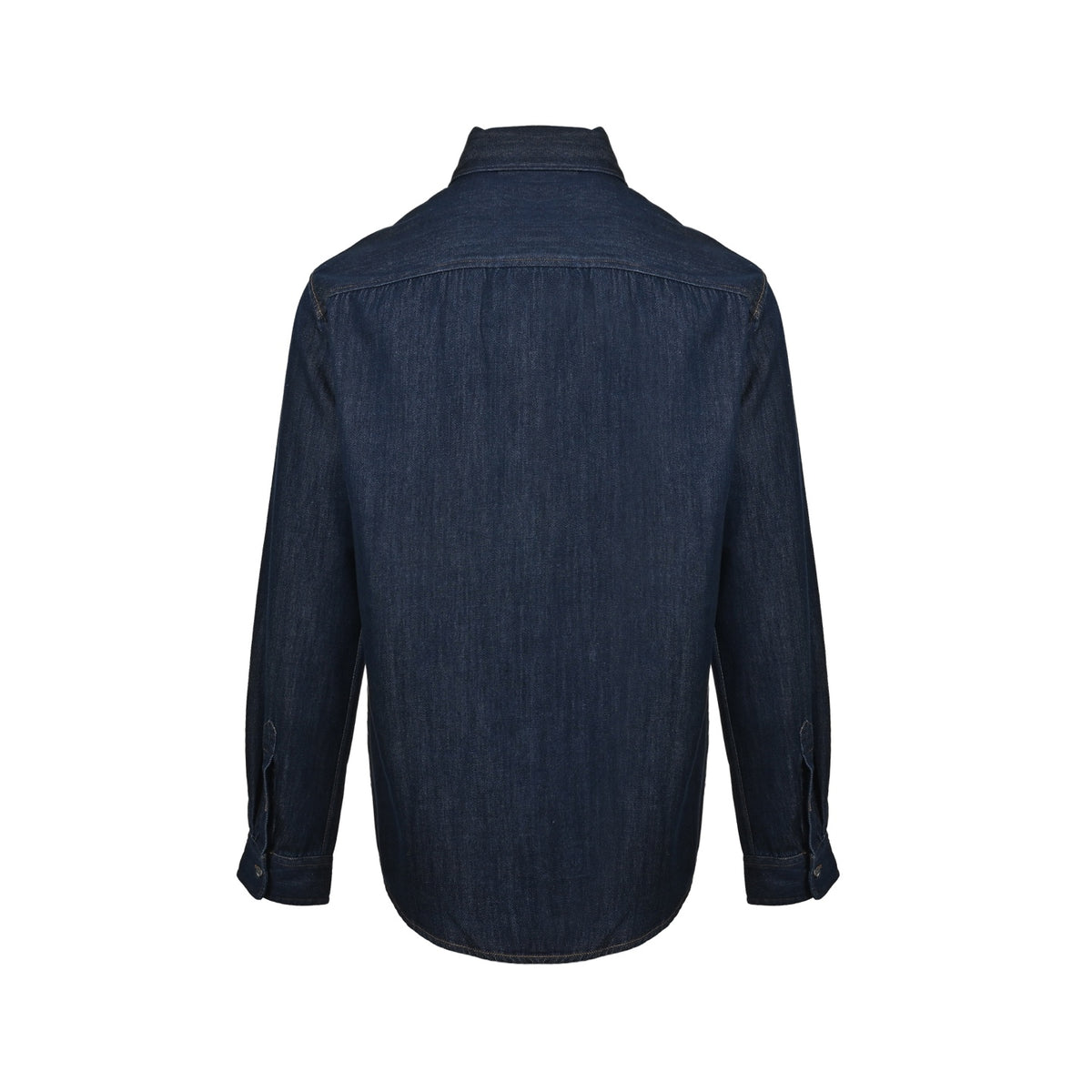 Ami Paris small love embroidered denim long-sleeved shirt