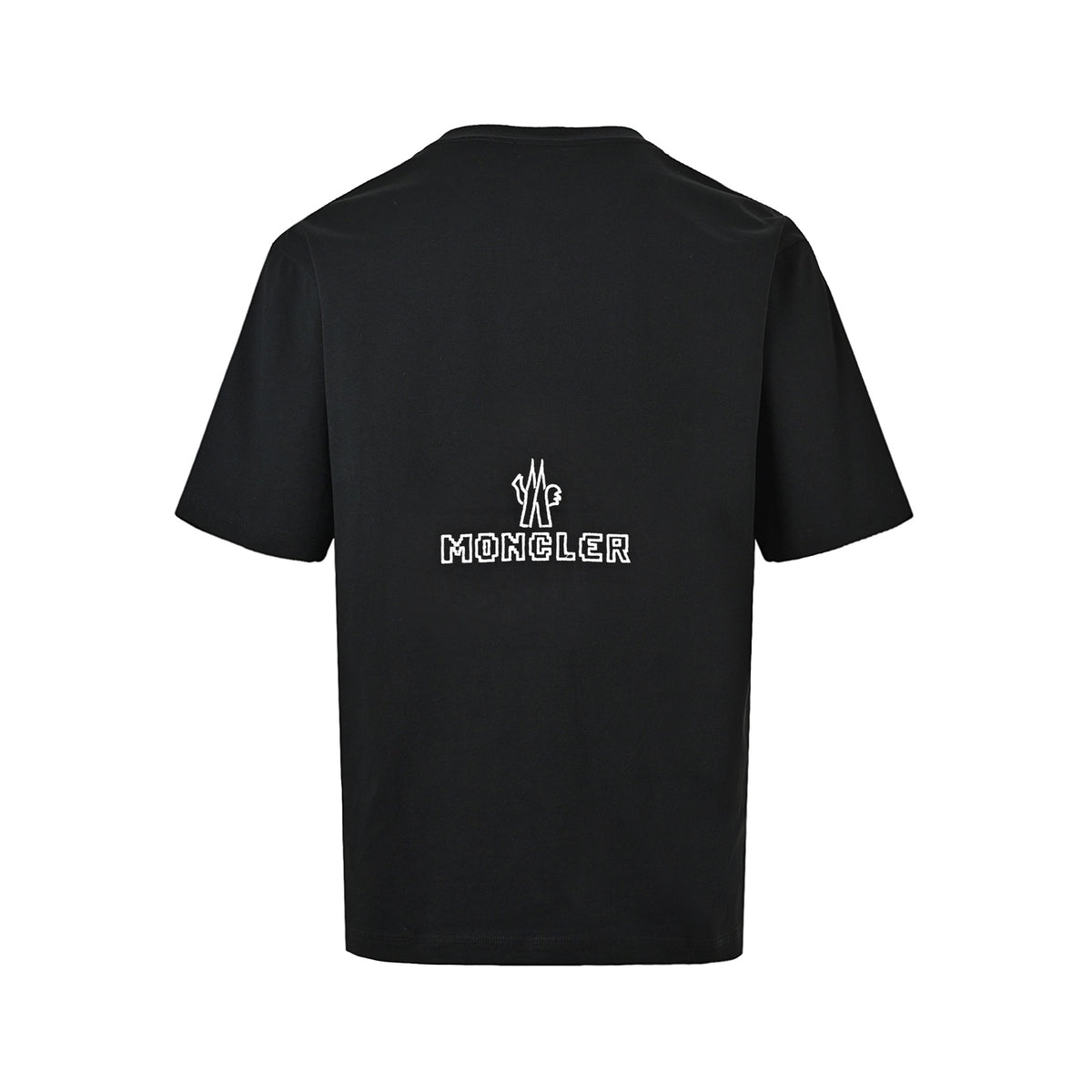 Moncler/muzzle braided logo embroidered round neck short sleeves on the chest