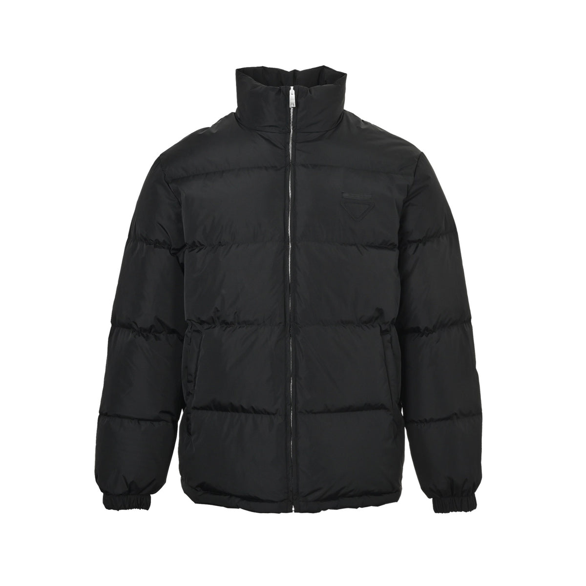 Prada triangle cloth mark stand collar down jacket