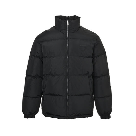 Prada triangle cloth mark stand collar down jacket
