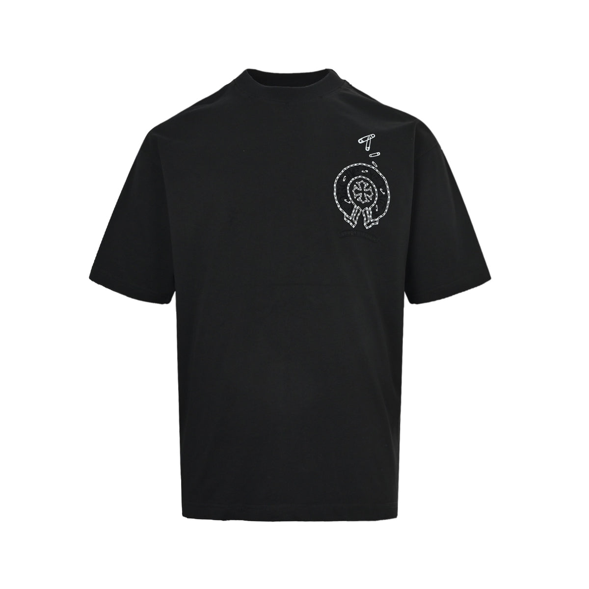 Chrome Hearts/Chrome Heart 26ss pin logo pressed flocking printed short sleeves